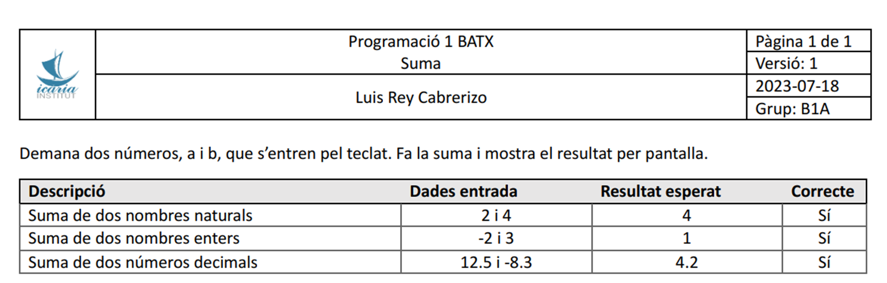 Document de proves